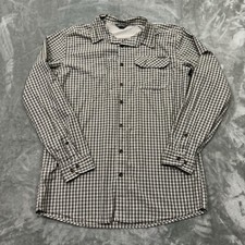 Eddie Bauer Shirt Mens Large Tall Beige Plaid Long Sleeve Button Travex Vented