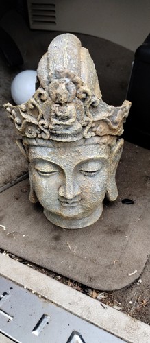 Large Fish Tank Aquarium Ornament Accessor Buddha Figure & Old Wood Like Cave