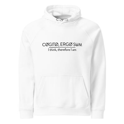 Cogito, ergo sum (I think, therefore I am) Unisex eco raglan hoodie