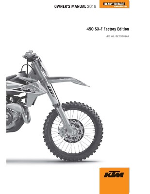 KTM Owners Manual Book 2018 450 SX-F Factory Edition US