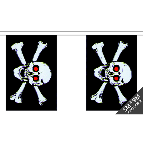 Pirate Skull Red Eyes Flag Table Hand Waving Flags Bunting Scrunchie Displays - Photo 8/28