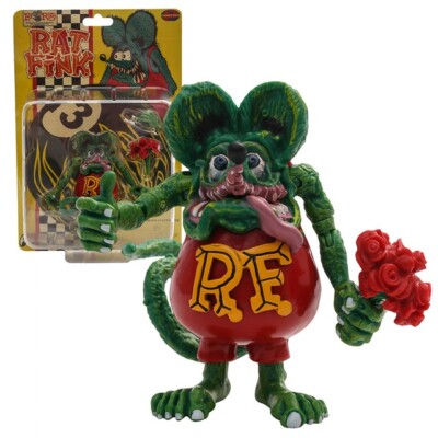 9cm Rat Fink Ed Roth Action Figure Pinstripe Art Mooneyes Hot Rod 