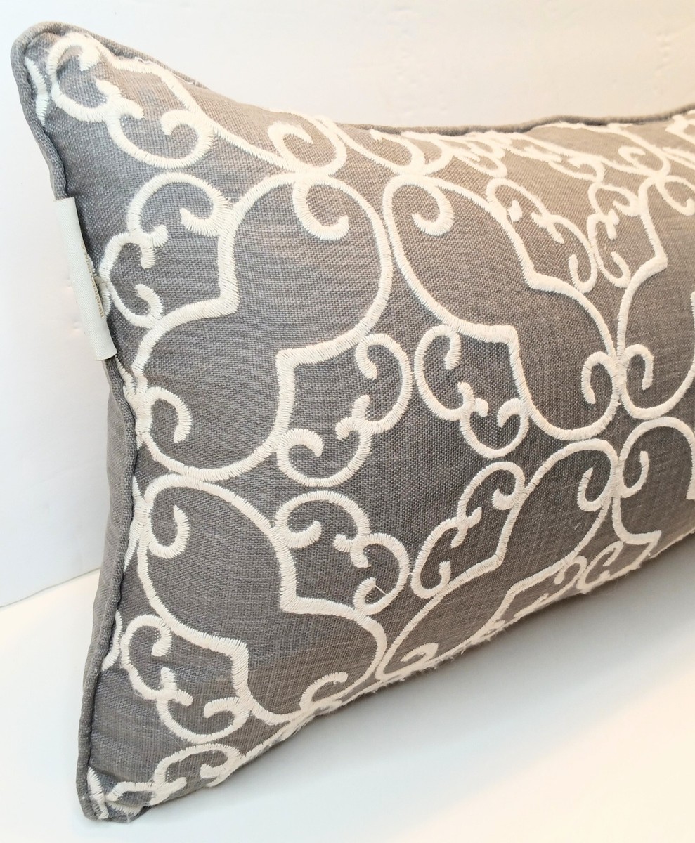 Nina Campbell Home Pillow Rectangle Grey/White MCM Decor