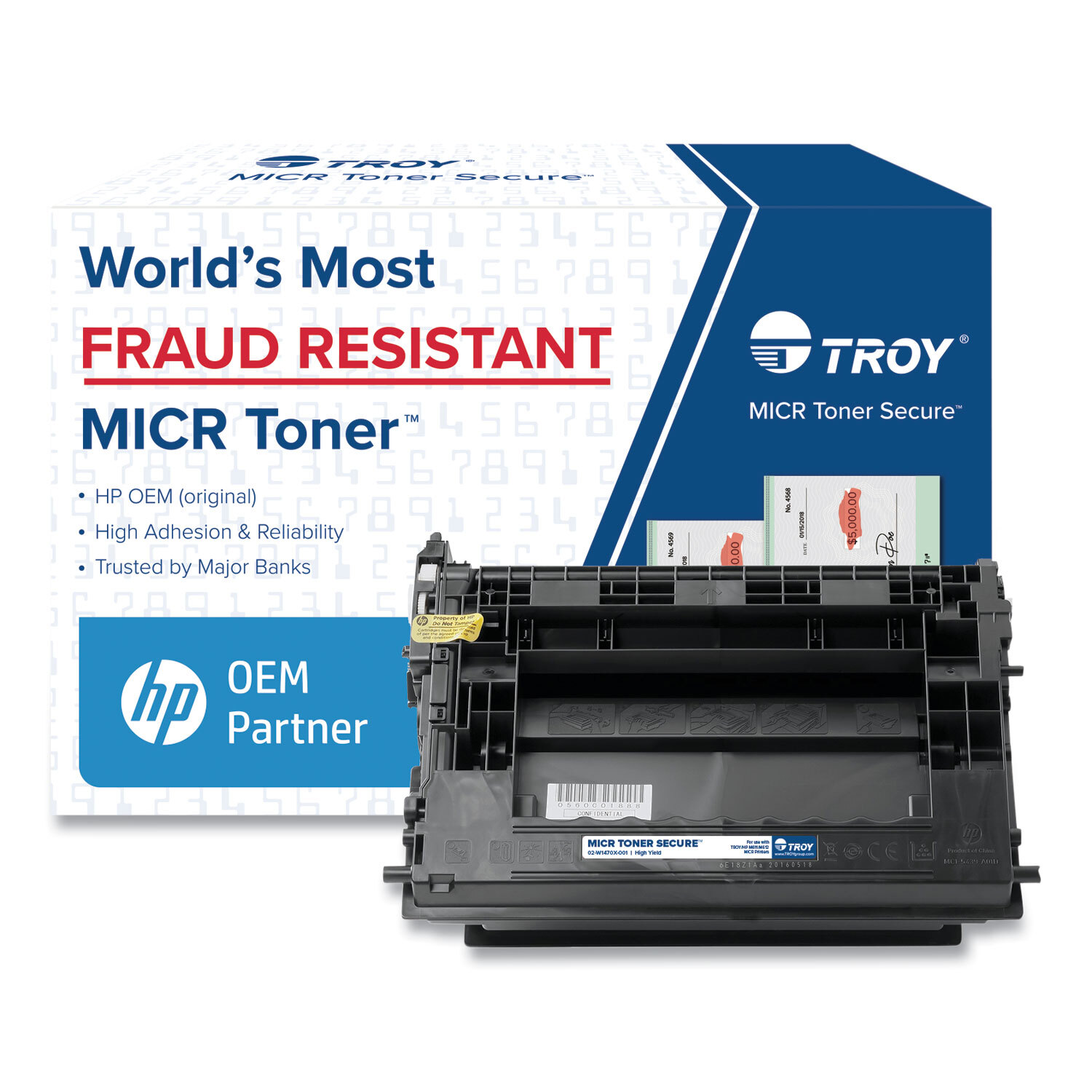 Безопасный тонер TROY M611/M612 MICR с высоким расходом для HP W1470X, черный 02-W1470X-0E1