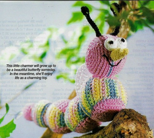 MISS CATERPILLAR STUFF ANIMAL TOY CROCHET PATTERN INSTRUCTIONS 