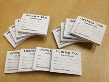 TAXI RECEIPTS - 1200 Sheets (12 Pads of 100) Licensed Minicab Receipt 