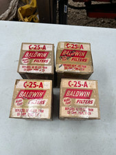 Vintage Lot 4 NOS Baldwin Oil Filter Cartridges C-25-A 1950"s Olds Buick F116