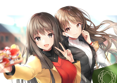 Anime Kagachi Saku Girls Bangs Smiling Taking  Gaming Mat Desk 47673