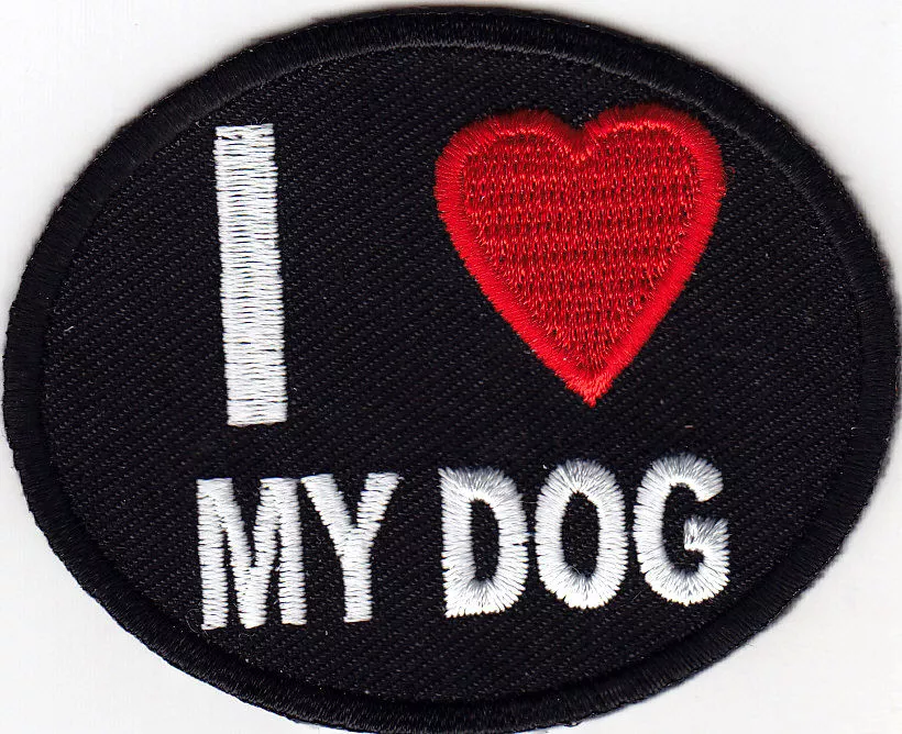I LOVE MY DOG Iron On Patch Pets Puppy Dogs