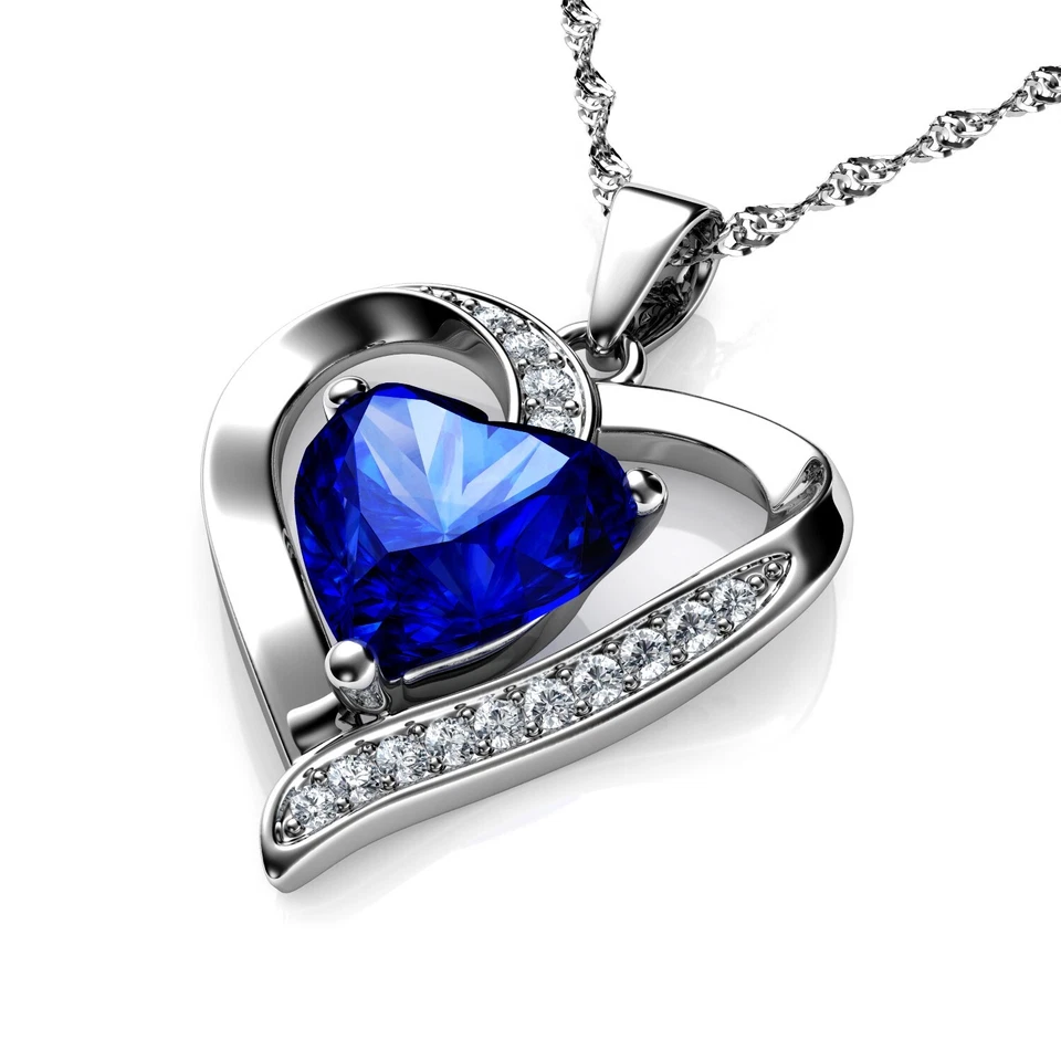 DEPHINI - Cute Necklace - 925 Sterling Silver Heart - Luxury Gift