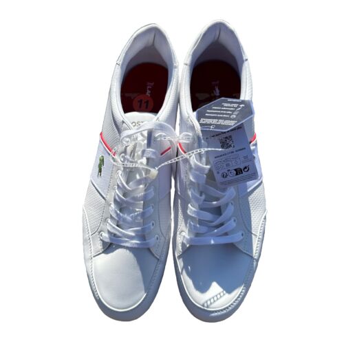 Lacoste Nivolor 0721 1 P CMA Mens White Leather Lifestyle Sneakers Shoes Size 11 - Picture 2 of 6