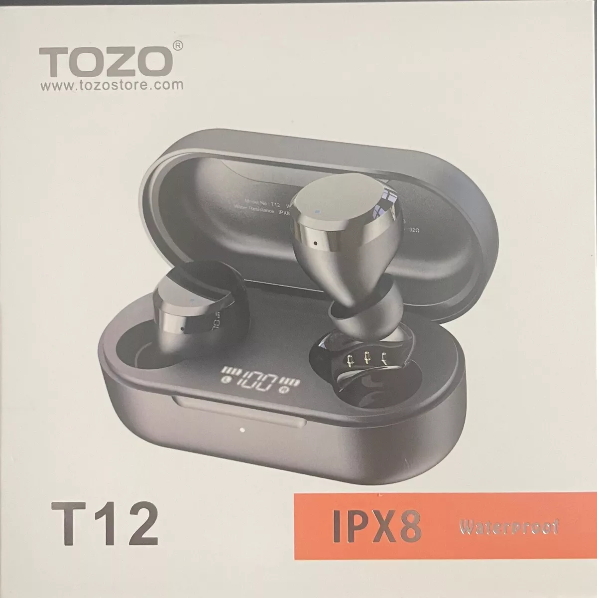 TOZO T12 Waterproof Wireless Earbuds Bluetooth Headphones IPX8