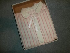 Vintage Womens Size 40 Top Bottom Pajamas w/ Pink Stripes