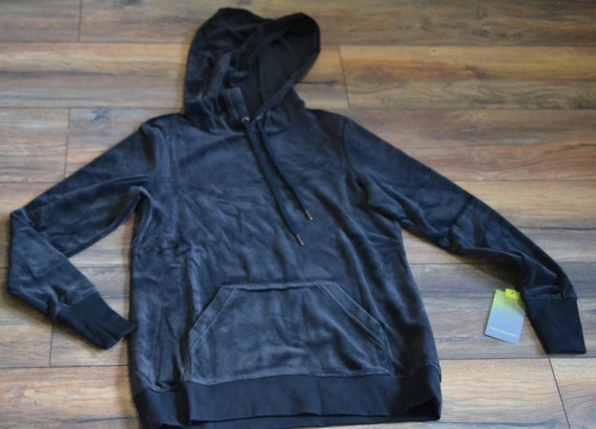 Tek Gear Long Sleeve Pullover Velour Hoodie Black Size XS Workout Gear |  eBay