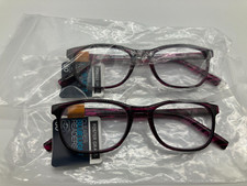 2PK FOSTER GRANT PURPLE READING GLASSES CLEARER BLUE LIGHT READERS 2.00 ELANA
