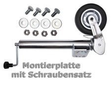 Anhänger Stützrad Automatik 60 mm klappbar Stützlast 400 kg mit Montiersatz
