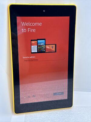 Amazon Kindle Fire HD 7 - SR043KL - 7  X 4  Yellow Back Works Great & Tested 8GB