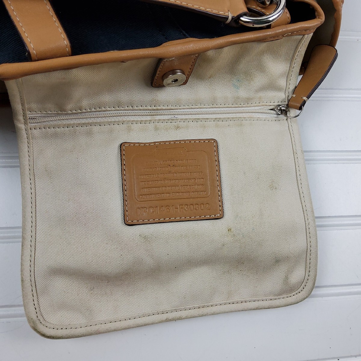 Coach Hadley Canvas Leather Duffle Tote Striped F30302  display picture 1