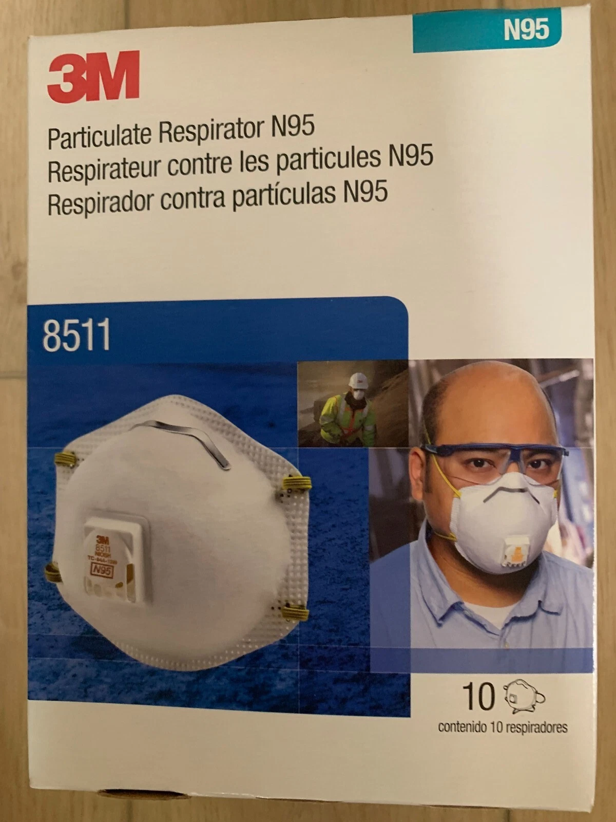 3M 8511 N95 Particulate Respirator w/ Exhalation Valve 10 Masks/Box ~ Exp 8/2025