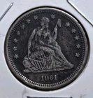 Civil-War Era 1861 P Seated Liberty Quarter Dollar