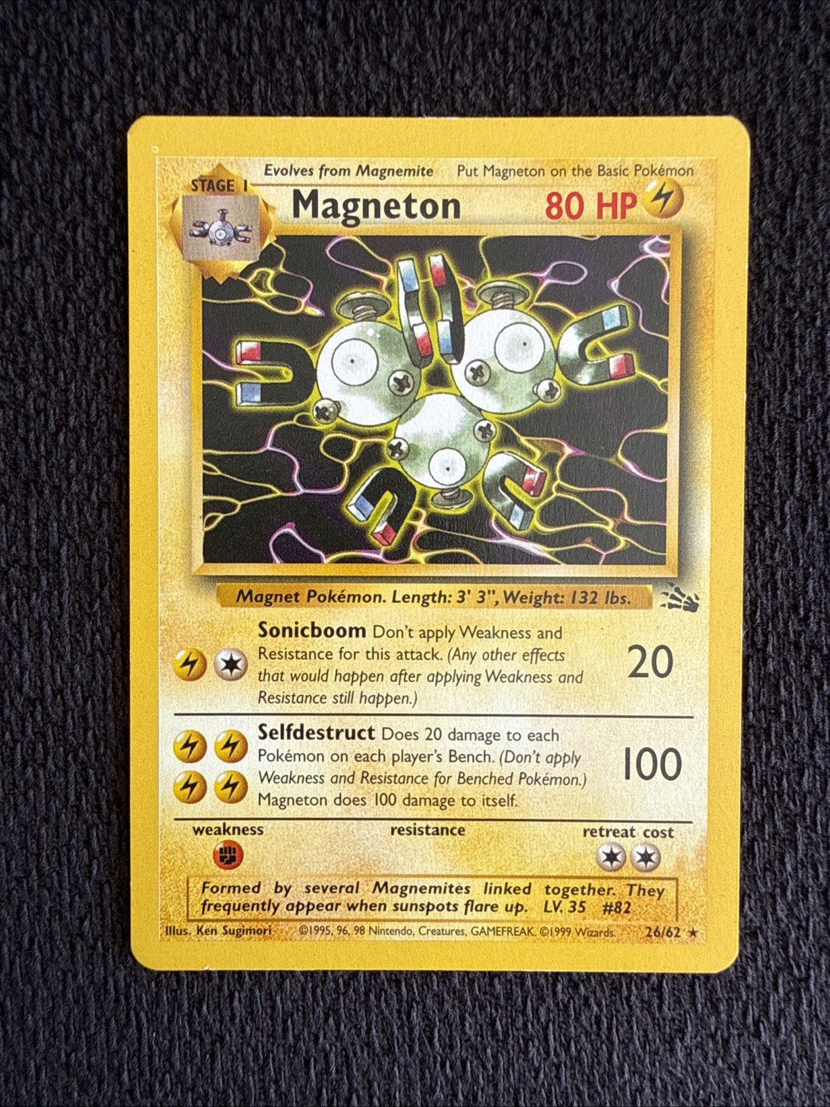 Magneton - 26 - Fossil - Pokemon Card - Lightly Played