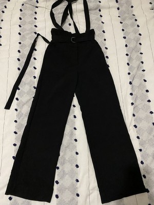 Gabrielle Union NY&C Size XS Women Jumpsuit Career Workwear Black Overalls H2