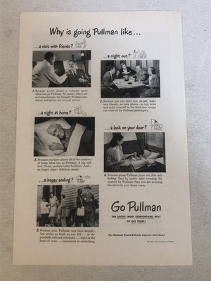 Pullman Eisenbahn Zug Lok 1948 40er 40er Jahre Vintage Print Ad pa34