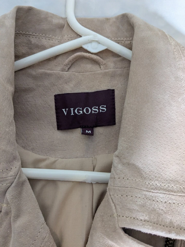 Chaqueta para mujer Vigoss de cuero tostado talla mediana Foto 2 de 4