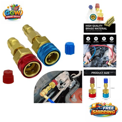 #ad Durable Brass R134A Quick Coupler Set High Low Pressure Conversion Solution $18.49