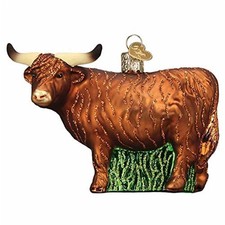 Old World Christmas Glass Blown Ornament for Christmas Tree, Highland Cow