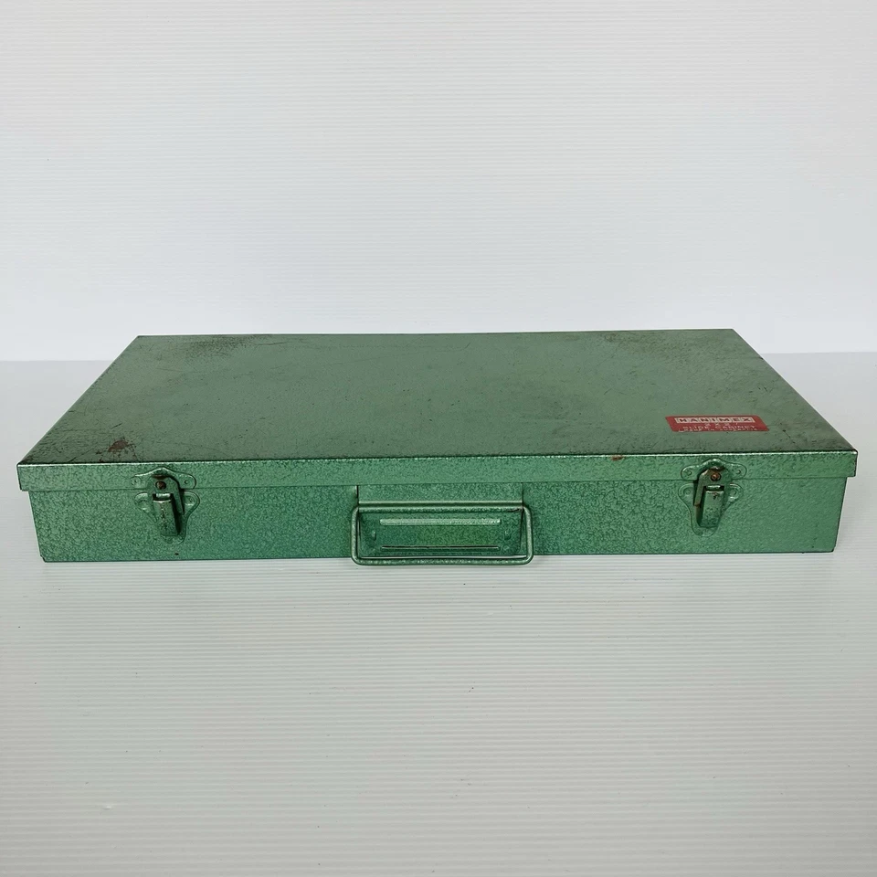 Vintage Hanimex 2 X 2 Slide Cabinet Fits 150 Made In Australia Green Metal - Image 4 of 4