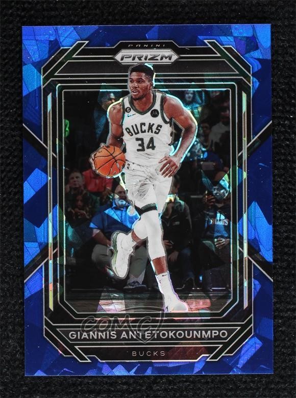 2022-23 Panini Prizm Blue Ice Prizm 5/125 Giannis Antetokounmpo #96 hs9
