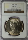 1935 Peace Silver Dollar NGC MS-61