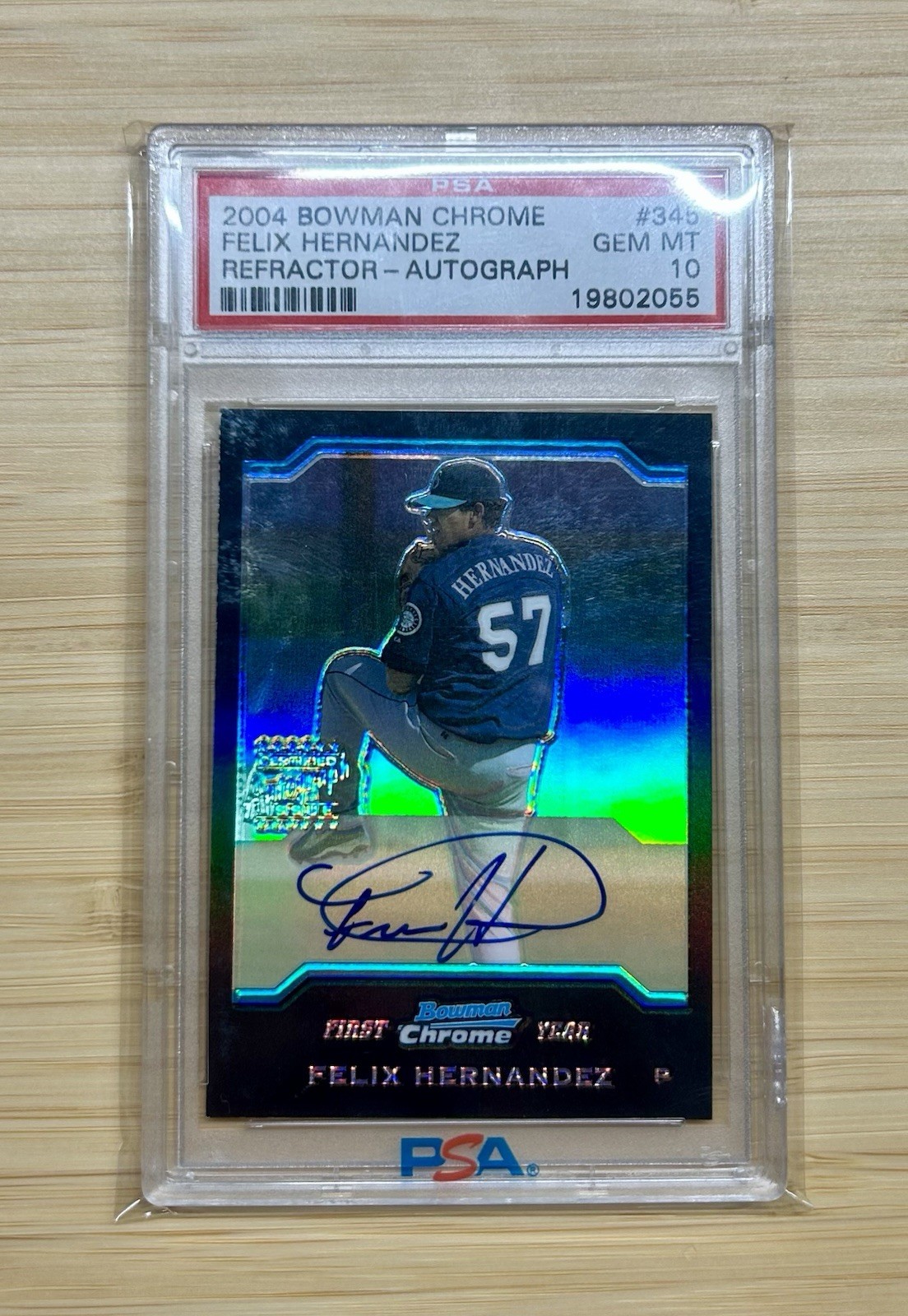 2004 Bowman Chrome Felix Hernandez Refractor Auto Rookie 1st RC PSA 10 POP 6