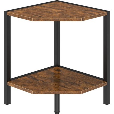 Corner Shelf Stand 2 Tier Industrial Small Corner Bookshelf Multipurpose Stan