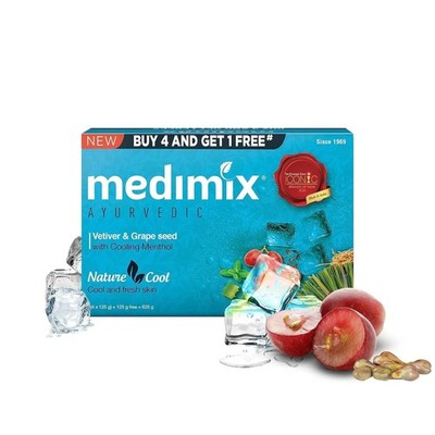 Medimix Ayurvedic Cool Bathing Soap Pack of 5x125g Each Packs For Unisex