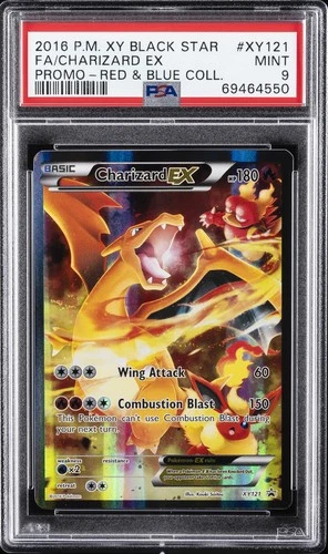 2016 POKEMON XY BLACK STAR PROMO RED & BLUE COLL FULL ART/CHARIZARD EX PSA 9