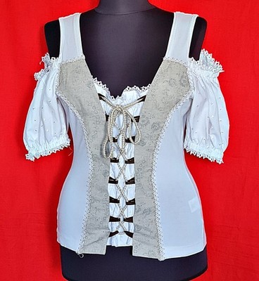 BLOUSE VINTAGE STOCKERPOINT TRACHTEN OKTOBERFEST DIRNDL TYROL WOMENS US 10 EU 38