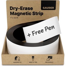 Dry Erase Magnetic Strip Roll 3.3 ft x 1 inch Whiteboard Labels for Classroom
