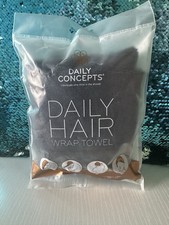 Daily Concepts Daily Hair Wrap Towel, Black NIP