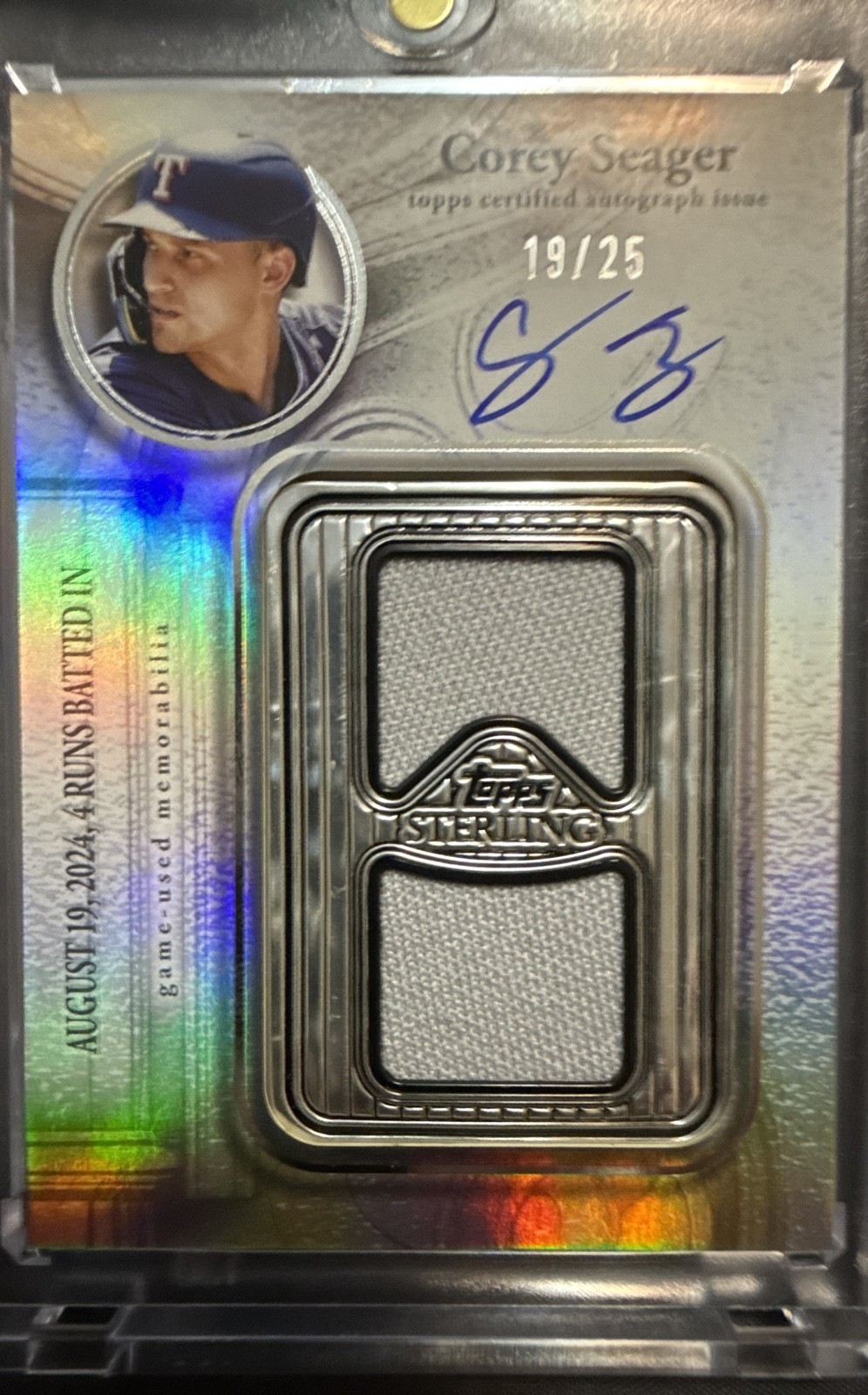 2025 Topps Sterling - Swings Auto Relics Corey Seager, #SWA-CS /25 (AU, MEM)