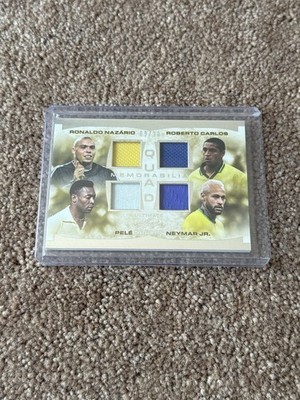 2022 Leaf Ultimate Soccer Quad Memorabilia Pele Neymar Ronaldo Nazario /30
