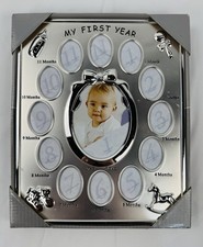 Prinz - My First Year Collage - Baby - Picture Frame - Silver