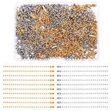 100 PCS Gold Sliver Ball Beads Chain, 4 Inch Dog Tag Chain for Jewelry Making...
