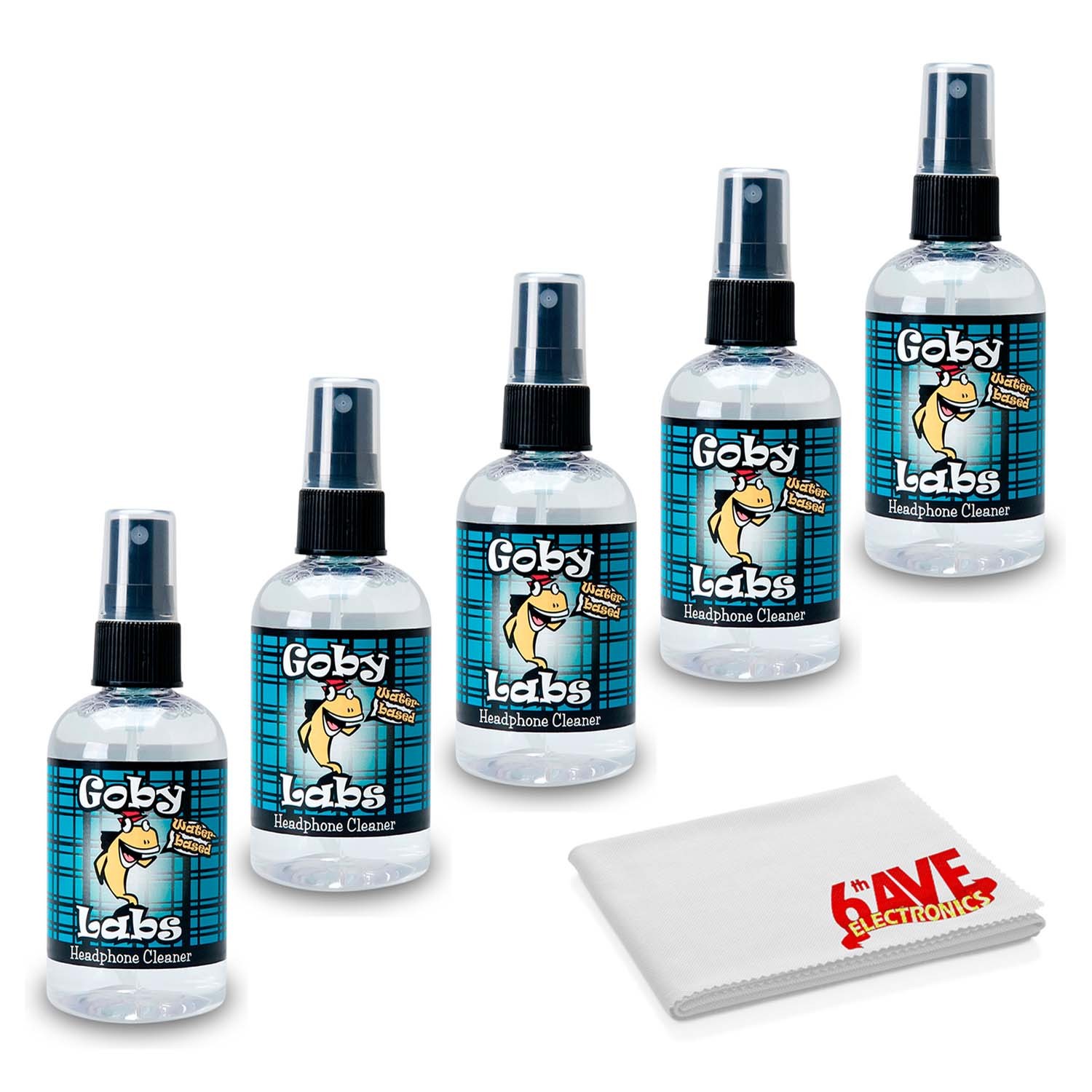 Спрей для дезинфекции и очищения наушников Goby Labs 5 упаковок 4 жидких унции с салфеткой 10690₽