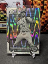 Jordan Walker 2022 Bowman Draft Chrome B&W RayWave Refractor Card #BDC-36