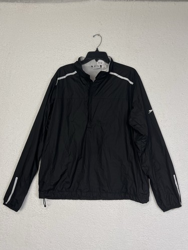 Slazenger Men's 1/2 Zip Pullover Jacket Vented Lightweight Black Size Large - Picture 1 of 13