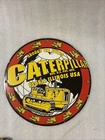 VINTAGE CATERPILLAR PORCELAIN SIGN OLD 10" DIESEL ENGINE FARM TRACTOR SERVICE