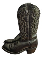 Vintage Womens 6.5 Texas Brand Cowboy Boots Made In USA Genuine Leather Foot