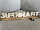 ‘THANKFUL’ Genuine Marble Wood Base Word Decor Sign Ivory Brown - Made In India — photo 3